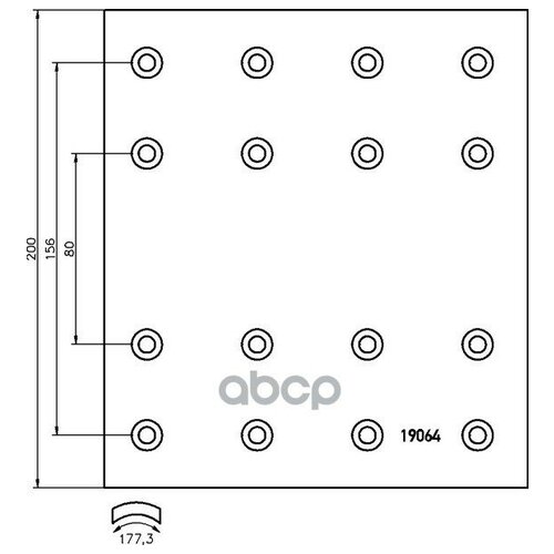 DON DF48491S7100 DF48491S7100_накладки торм. STD!19063 (420x200) (6.35x15.9 128)\DAF 1шт