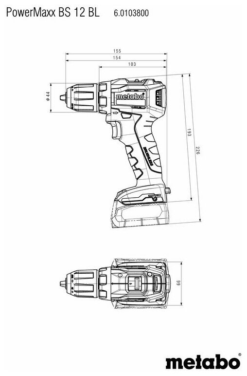 Дрель-шуруповерт аккумуляторная METABO PowerMaxx BS12 BL - фотография № 8