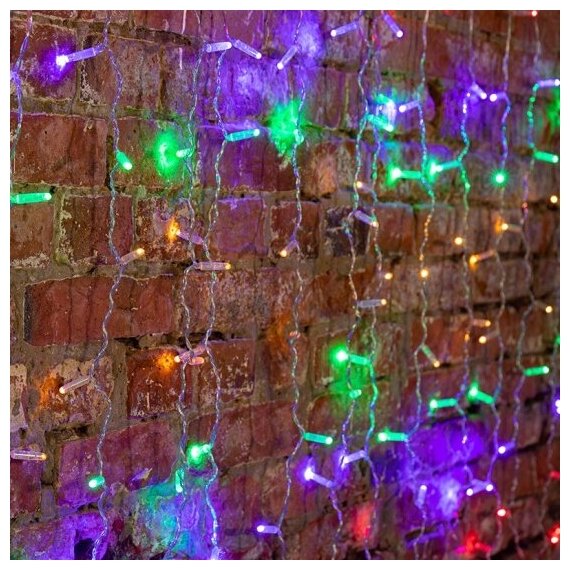 Светодиодная гирлянда Neon-night "Дождь" 2х3 м, 448 разноцветных светодиодов, постоянное свечение, прозрачный провод