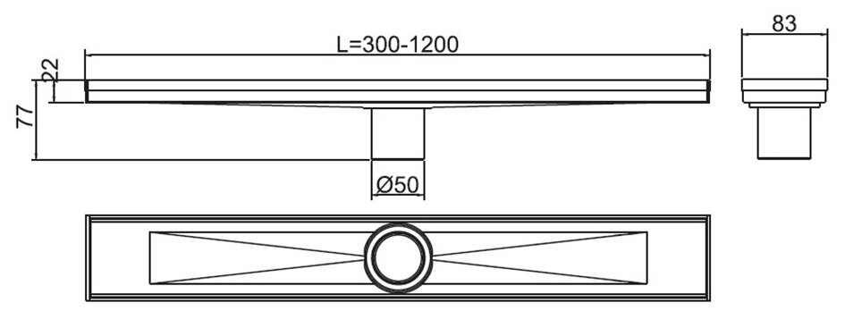 RGW Душевой трап RGW SDR-02-Q (1000x90) - фотография № 1