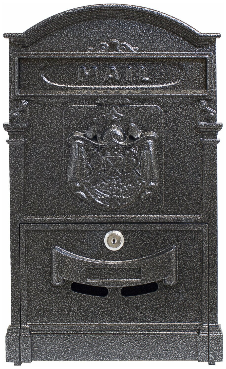 Почтовый ящик с замком уличный металлический для дома аллюр №4010 серебро