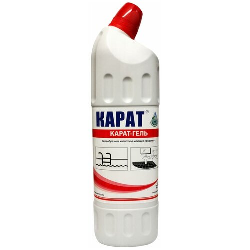 Чистящее средство для сантехники, ванной, раковины, душевой кабины Карат гель 1 л без хлора 4607002304080