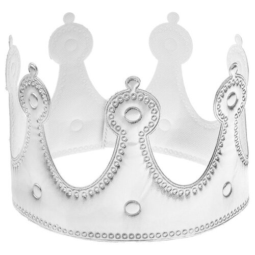 карнавальная пластиковая корона король царь или королева царица серебрянная с рубином Корона Страна Карнавалия Принцесса, серебряная