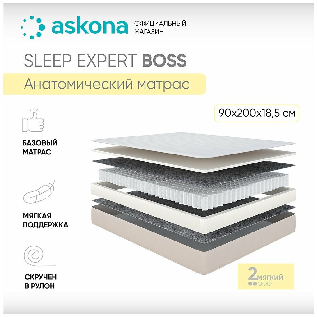 Матрас анатомический Askona (Аскона) Sleep Expert Boss 90х200