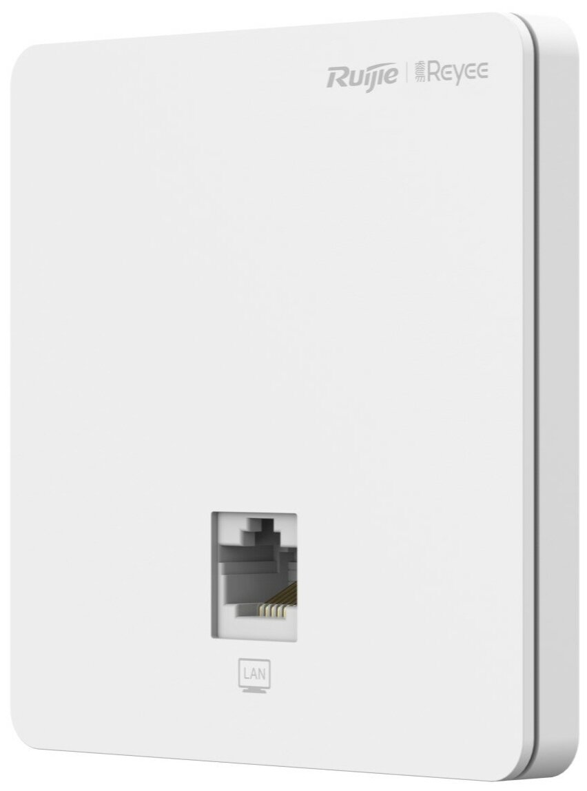 Точка доступа Ruijie Reyee AC1300 Dual Band Wall Access Point, 867Mbps at 5GHz + 400Mbps at 2.4GHz, 2 10/100base-t Ethernet port include 1 uplink port,Internal Antennas,support 802.11a/b/g/n/ac Wave1/Wave2