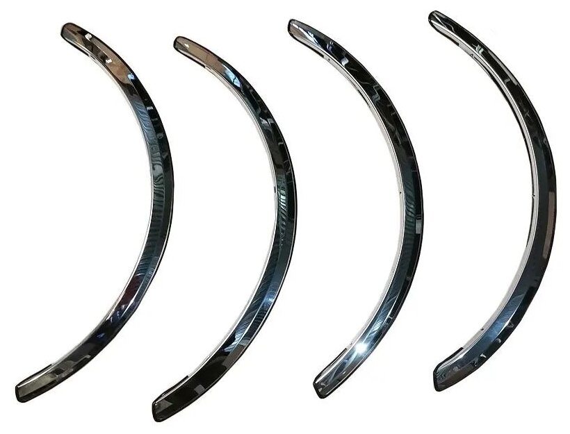 Хромированные накладки на арки колес Skoda Fabia 2 2007-2015 короткие / Шкода Фабиа 2 2007-2015