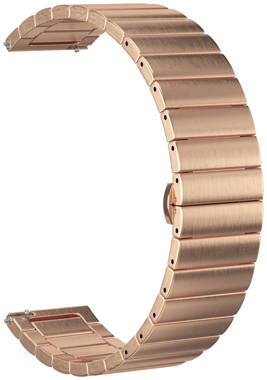 Ремешок стальной GSMIN Steel Collection 22 для Samsung Gear S3 Frontier / Classic / Galaxy Watch (46 mm) (Розовое золото)