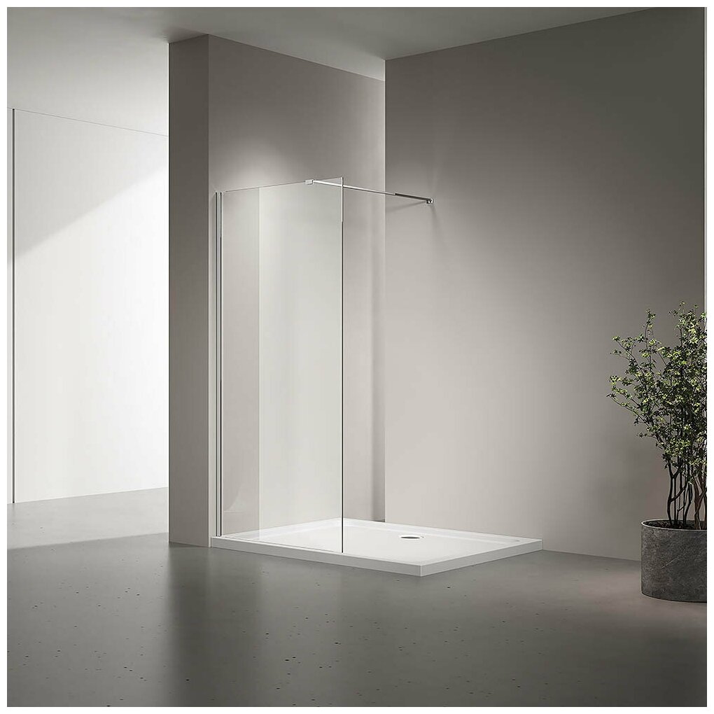 Душевая перегородка Veconi Korato KR-72 120*200 (стекло прозрачное 8 мм, профиль хром)