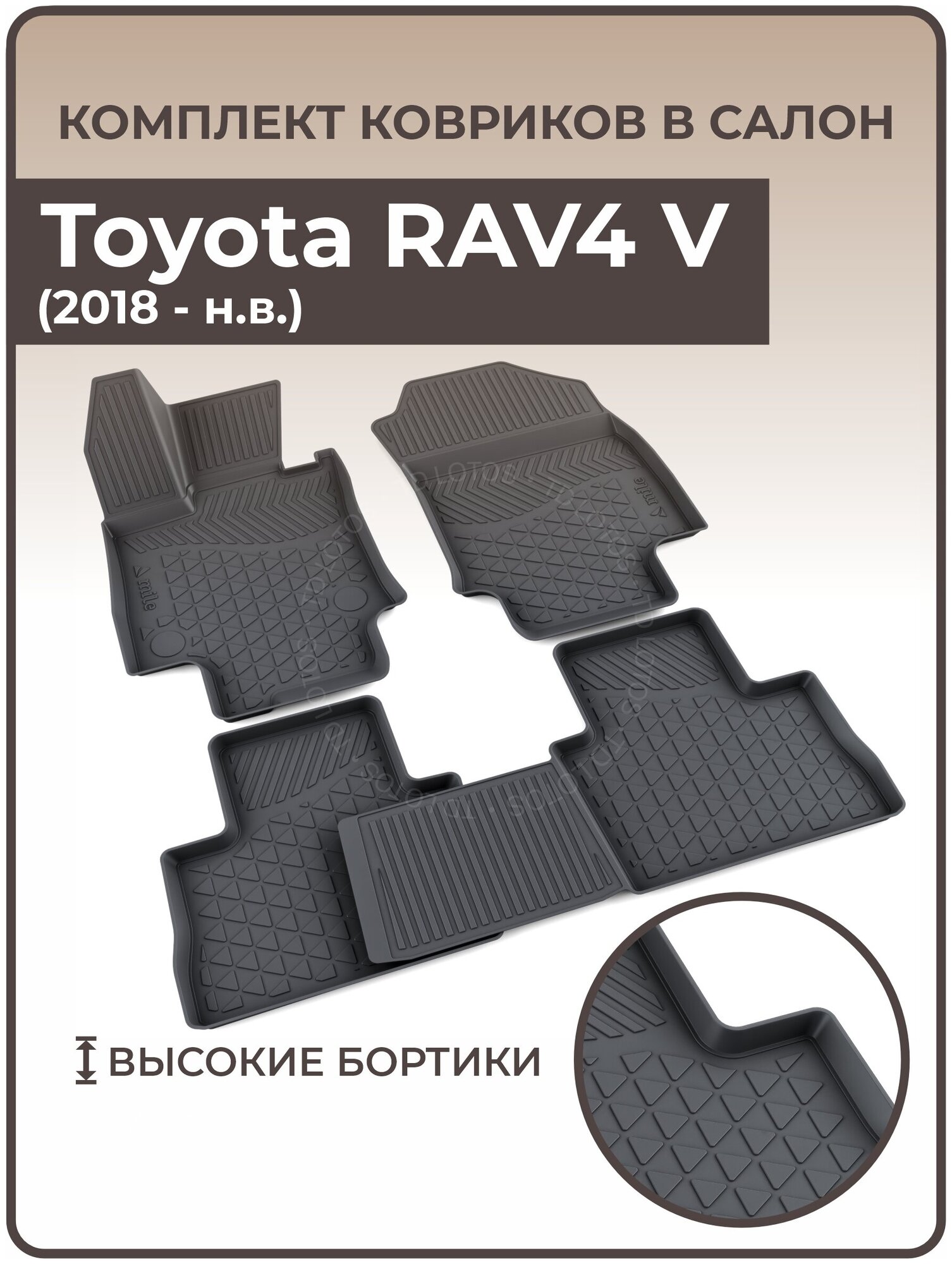 Коврики в салон автомобиля Toyota RAV4 V (2018 — н. в.)