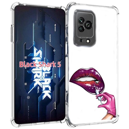 Чехол MyPads качаем-губы для Xiaomi Black Shark 5 задняя-панель-накладка-бампер