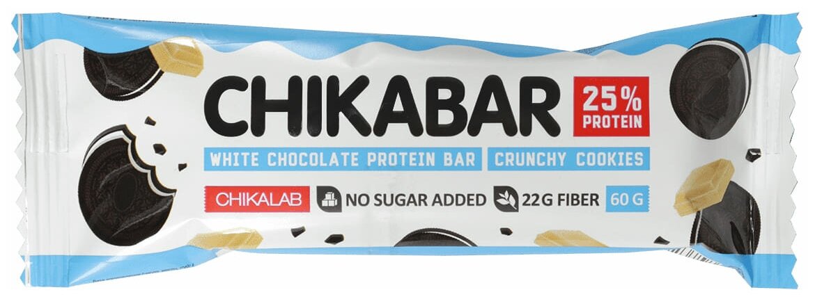 CHIKALAB Протеиновый батончик CHIKABAR - хрустящее печенье 60 гр.