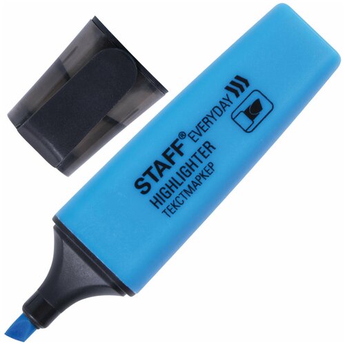 Текстовыделитель STAFF EVERYDAY HL-638 голубой линия 1-5 мм, 24 шт текстмаркер tratto video чернила на водной основе 1 0 5 0 мм розовый