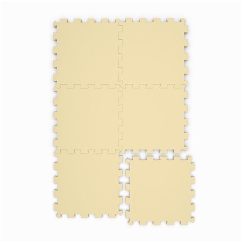 Коврик-пазл мягкий напольный складной Синий 6 элементов 132х88 см