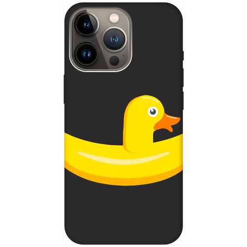 Силиконовый чехол на Apple iPhone 14 Pro / Эпл Айфон 14 Про с рисунком Duck Swim Ring Soft Touch черный силиконовый чехол на apple iphone 14 эпл айфон 14 с рисунком flamingo swim ring soft touch мятный