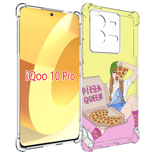 Чехол MyPads королева-пиццы женский для Vivo iQOO 10 Pro задняя-панель-накладка-бампер чехол mypads королева пиццы женский для vivo x90 pro plus задняя панель накладка бампер
