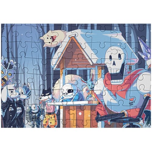 Пазл Картонный 38x26 см, размер А3, 300 деталей, модель Undertale-6 пазл картонный 38x26 см размер а3 300 деталей модель the offspring 6