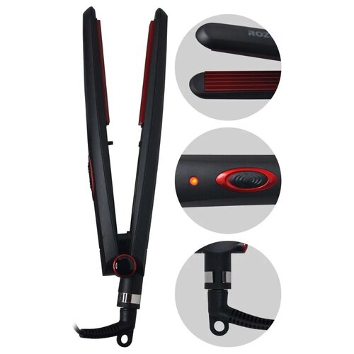 Профессиональная плойка для волос RoziaPro гофре Плойка-гофре RoziaPro Щипцы для выпрямления волос RoziaPro черный 98100₽