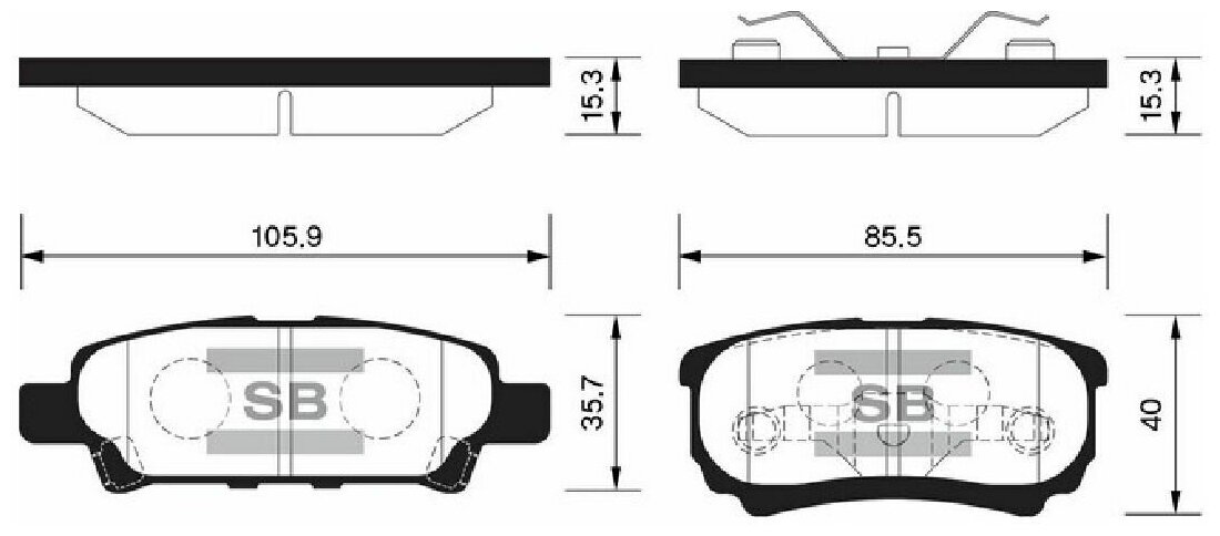 Колодки тормозные дисковые SANGSIN SP2111