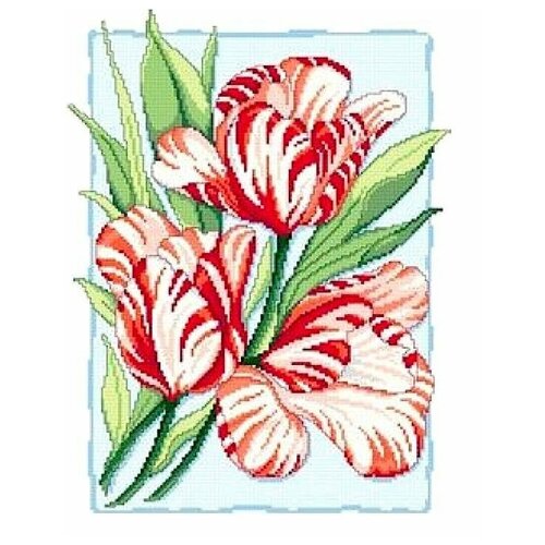 Набор для вышивания Сделано с любовью Пестрые тюльпаны 30x40 см, Цветы набор для вышивания улыбка радуги сделано с любовью 30x40 см