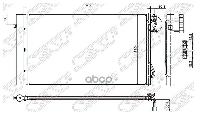 Радиатор Кондиционера Bmw 1-Series E87 04- // 3-Series E90 05- // X1 E84 09- (Diesel) Sat арт. ST-BM90-394-A0