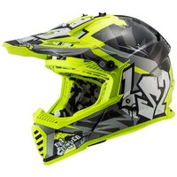 Шлем LS2 MX437 FAST EVO MINI CRUSHER (M, Black Hi-Vis Yellow)