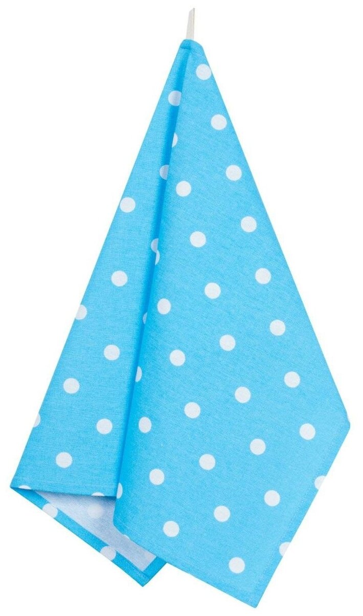 Полотенце кухонное Blue polka dot, горох, голубой; размер: 45 х 60