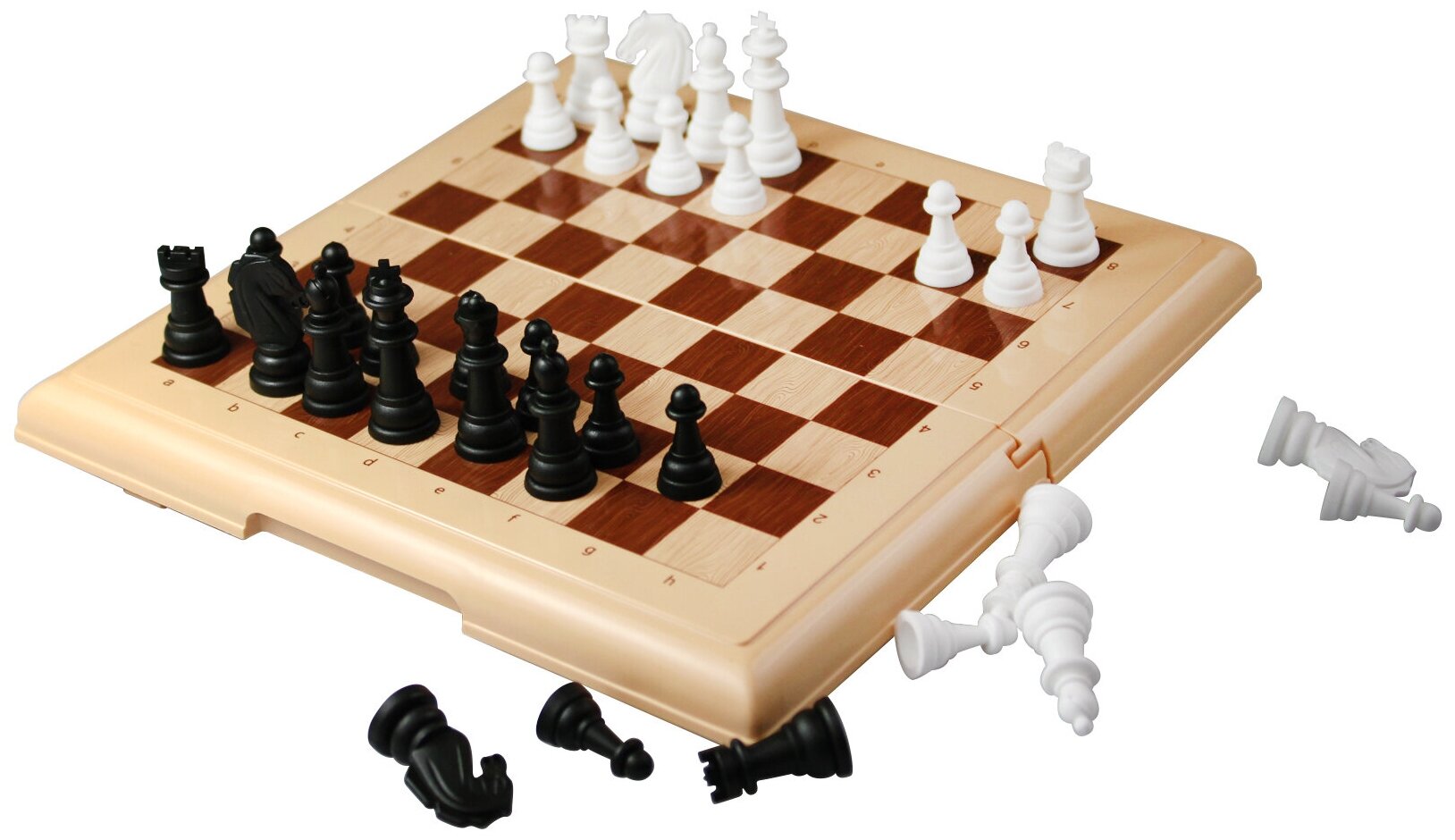 Игра настольная "Шашки-Шахматы" в пласт. коробке (мал, беж)