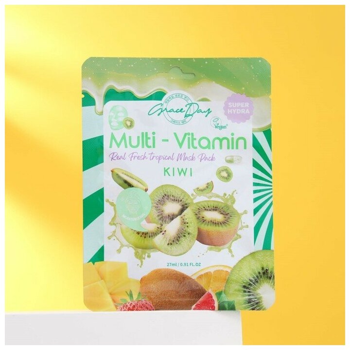 Маска для лица GRACE DAY MULTI-VITAMIN с экстрактом киви (укрепляющая) 27 мл