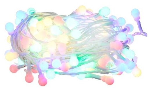 Гирлянда B&H Нить с шариками BH-HO2706-M, 1 м, 120 ламп, разноцветный/белый провод