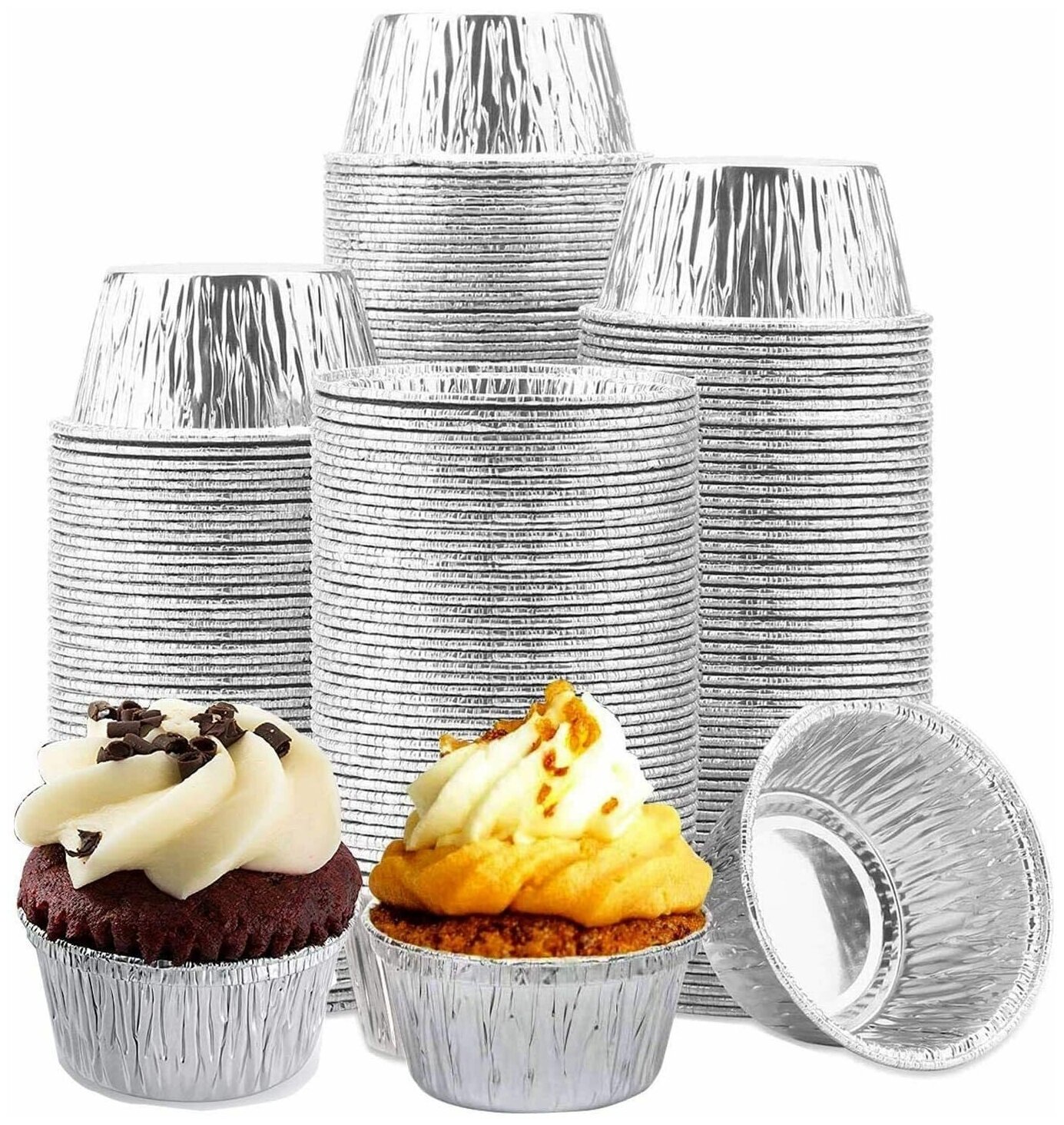 Формы для выпечки запекания кексов маффинов алюминиевые 50 штук - фотография № 5