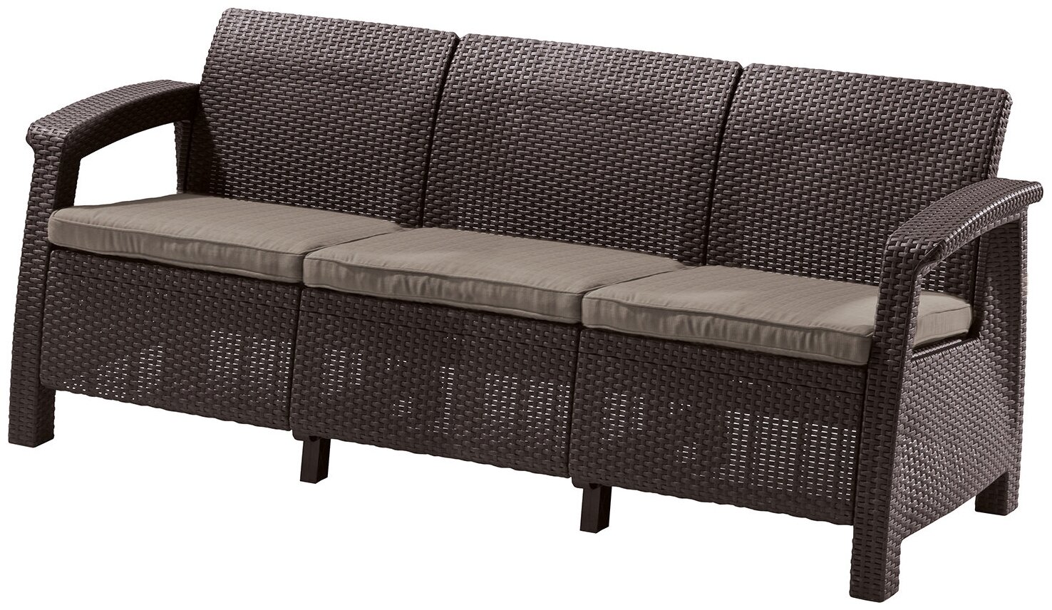 Диван KETER CORFU LOVE SEAT MAX (182х70х79), коричневый