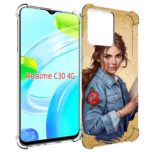 Чехол MyPads девушка-в-бежевом-фоне для Realme C30 4G / Narzo 50i Prime задняя-панель-накладка-бампер чехол mypads девушка 2 для realme c30 4g narzo 50i prime задняя панель накладка бампер