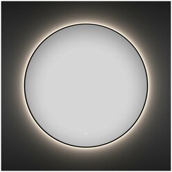 Настенное зеркало в ванную с подсветкой Wellsee 7 Rays' Spectrum 172200180 : влагостойкое большое зеркало 100 см с черным матовым контуром