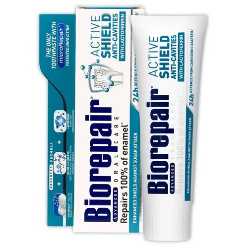 Купить Зубная паста Biorepair Active Shield 75 мл (2 штуки)