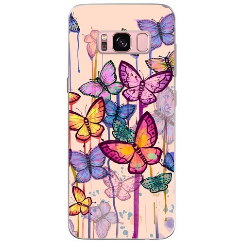 Силиконовый чехол Mcover на Samsung Galaxy S8 с рисунком Бабочки разноцветные Акварелью силиконовый чехол mcover на apple iphone 14 pro с рисунком бабочки разноцветные акварелью