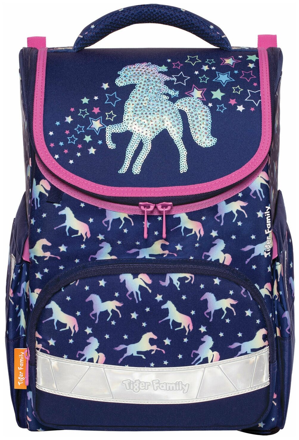 Ранец школьный (рюкзак) Tiger Family для начальной школы, Earnest, "Rainbow Horse", 39х31х23 см (TGET-016A)