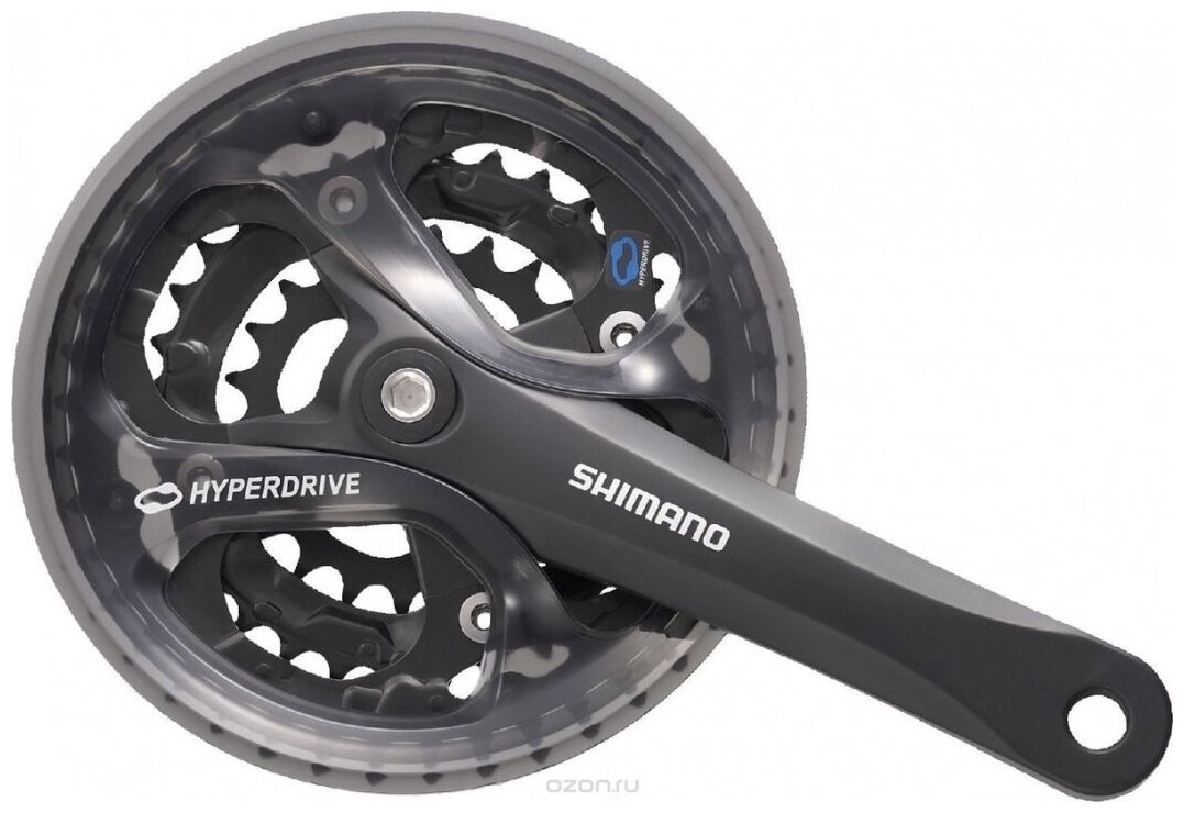 SHIMANO Система Shimano Acera, M361, 175мм, Кв, 48/38/28T, защ, черный