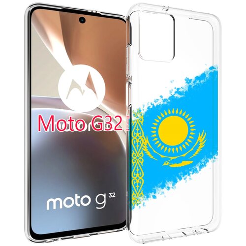 Чехол MyPads флаг Казахстана для Motorola Moto G32 задняя-панель-накладка-бампер