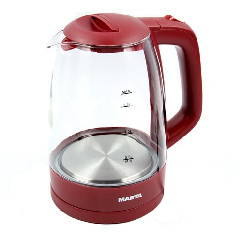 Чайник MARTA MT-1077 стекло 2250Вт объем 17л Бордовый гранат 135800₽