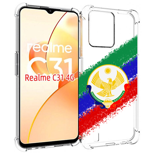 чехол mypads герб флаг днр 1 для oppo realme c31 задняя панель накладка бампер Чехол MyPads герб флаг Дагестана для OPPO Realme C31 задняя-панель-накладка-бампер