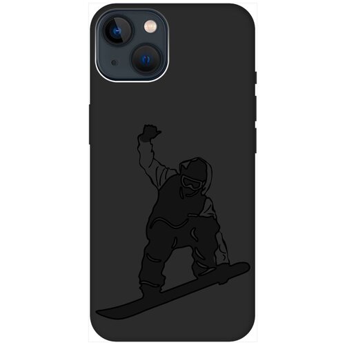 Силиконовый чехол на Apple iPhone 14 Plus / Эпл Айфон 14 Плюс с рисунком Snowboarding Soft Touch черный силиконовый чехол на apple iphone 14 plus эпл айфон 14 плюс с рисунком snowboarding soft touch черный