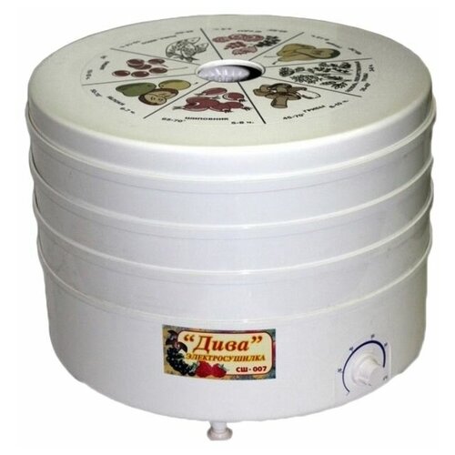 Сушилка для овощей и фруктов ротор Дива СШ-007-05 белый 3 поддона 530000₽