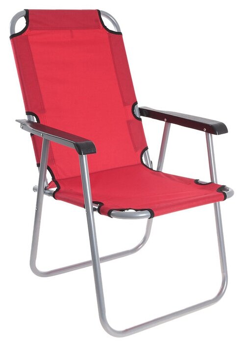 Кресло туристическое, с подлокотниками, до 100 кг, размер 55 х 46 х 84 см, цвет красный