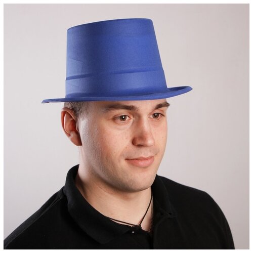 фото Шляпа "цилиндр", размер 56-58, цвет синий нет бренда