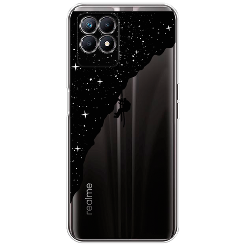 Силиконовый чехол на Realme 8i / Реалми 8i Скалолаз в космосе, прозрачный силиконовый чехол скалолаз в космосе на realme 6 реалми 6