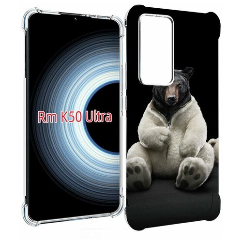 Чехол MyPads Медведь-бурый-белый для Xiaomi 12T / Redmi K50 Ultra задняя-панель-накладка-бампер