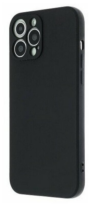 Чехол силиконовый матовый для Apple Iphone 13 Pro Max, черный с защитой камеры