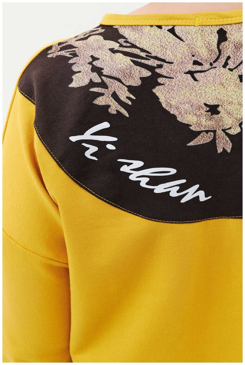 Женский костюм (кофта+ брюки) в горчичном цвете, размер 48 - фотография № 4