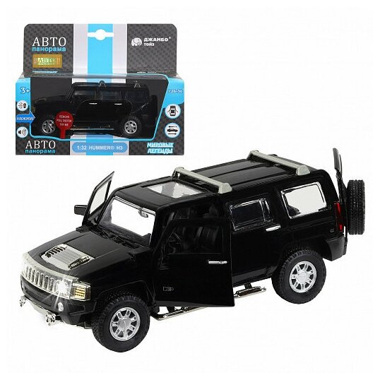 Машина Автопанорама 1:32 Hummer H3, черный JB1251156 автопанарама