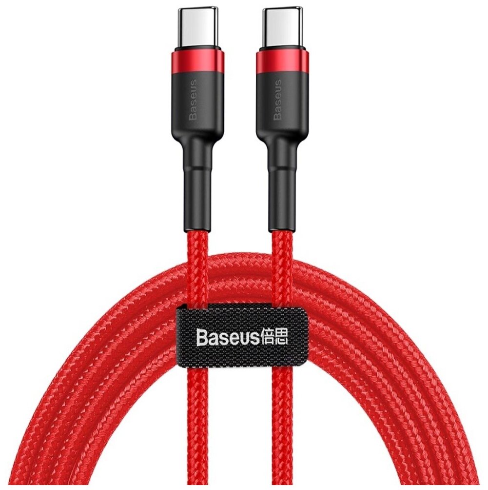 Кабель Baseus Cafule PD2.0 60W flash charging Type-C For Type-C cable (20V 3A)1m Red (CATKLF-G09)